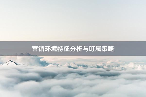 营销环境特征分析与叮属策略